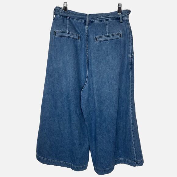 Vintage Levi’s Gaucho Belted Wide Leg Capri Jeans - MEDIUM WASH - Picture 13 of 13